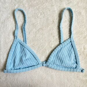 pastel baby blue triangle bikini top